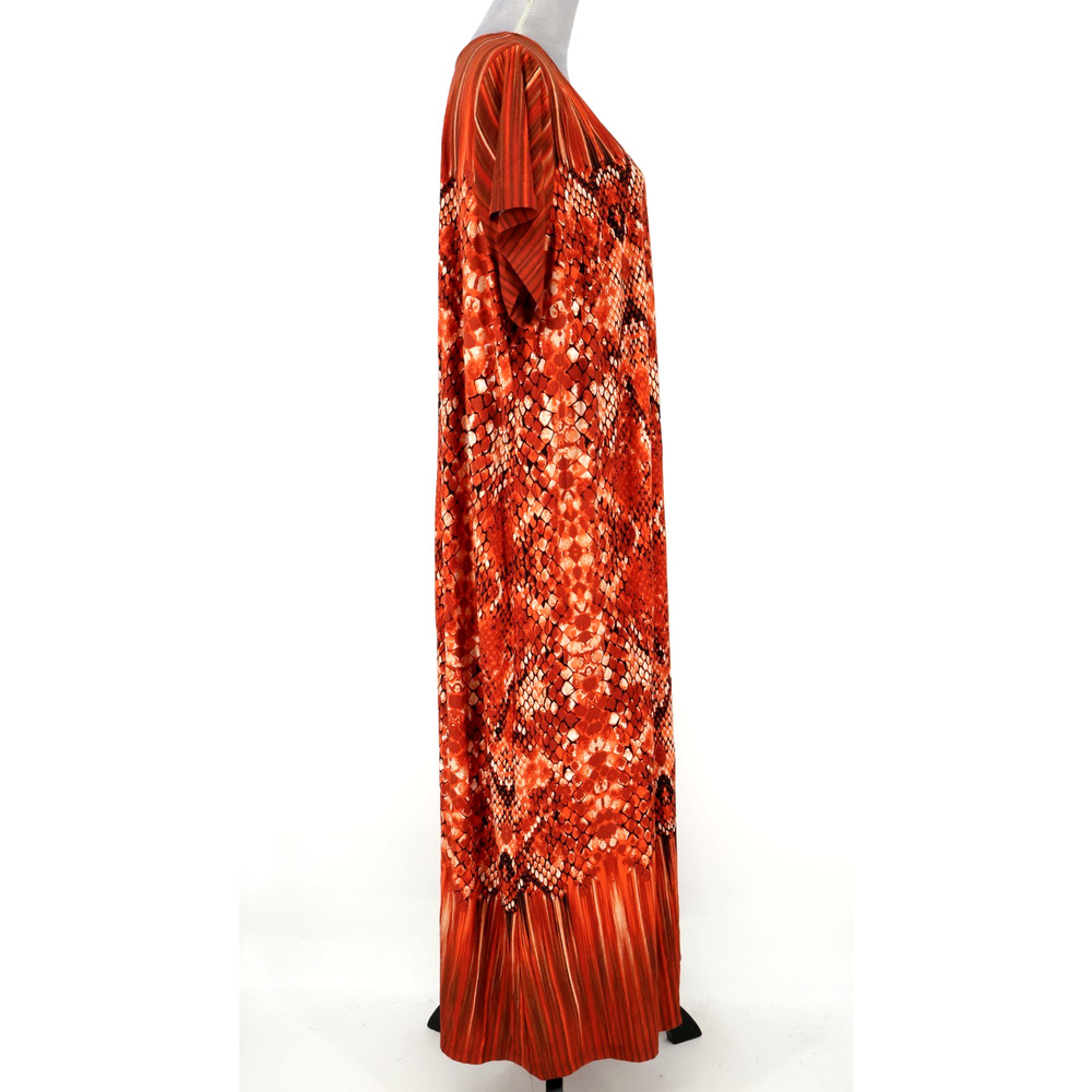 Bob Mackie Dress Petite Plus Size 3XP Black Orange Stretch Knit Wearable Art New - Picture 14 of 14